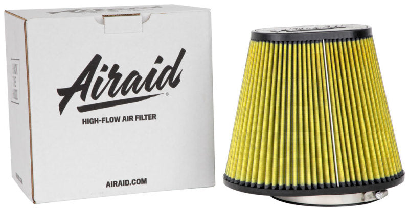 Airaid Universal Air Filter - Cone 6in FLG x 10-3/4x7-3/4in B x 7-1/4x4-3/in T x 9in H - Synthaflow Air Filters - Universal Fit Airaid