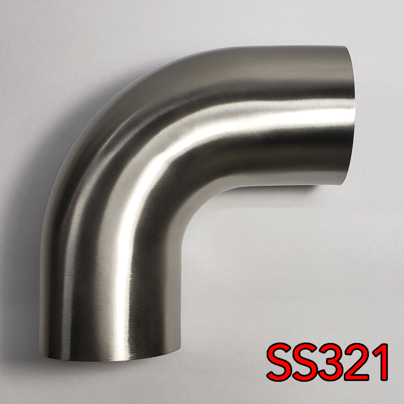 Stainless Bros 2.13in SS321 90 Deg Mandrel Bend Elbow - 1.5D Radius 16GA/.065in Wall (Leg) Steel Tubing Stainless Bros