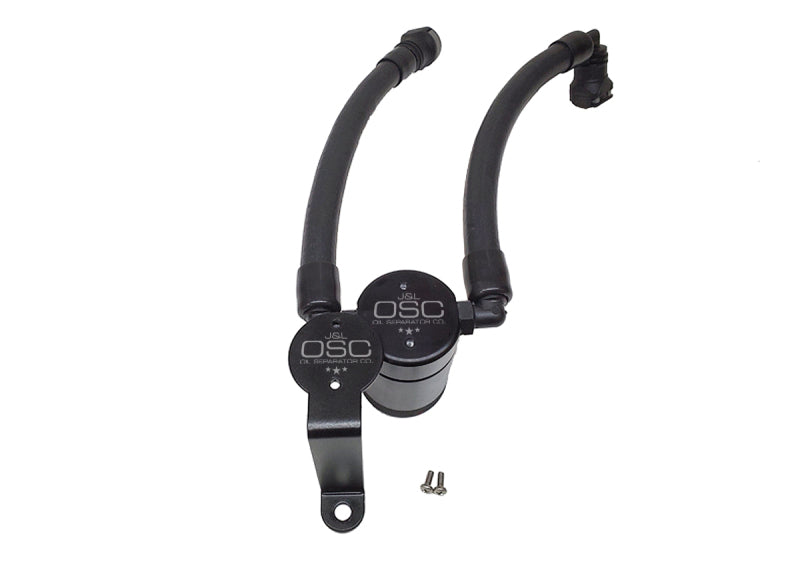 J&L 07-14 Ford Mustang GT500 Oil Separator 3.0 Passenger Side (Remote Mount) - Black Anodized Oil Separators J&L
