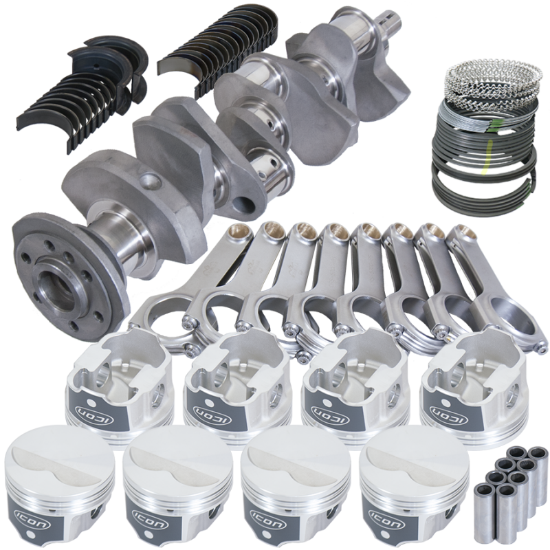 Eagle Chevy 350 3.480in Crank 5.700in H-Beam -3.7cc Flat Top 4.060in Pistons Rotating Assembly Rotating Assemblies Eagle