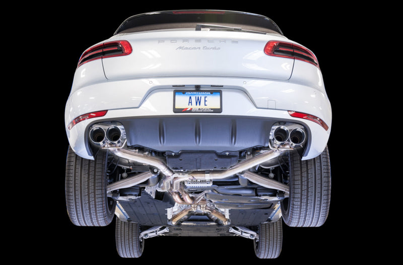 AWE Tuning Porsche Macan Track Edition Exhaust System - Chrome Silver 102mm Tips Axle Back AWE Tuning
