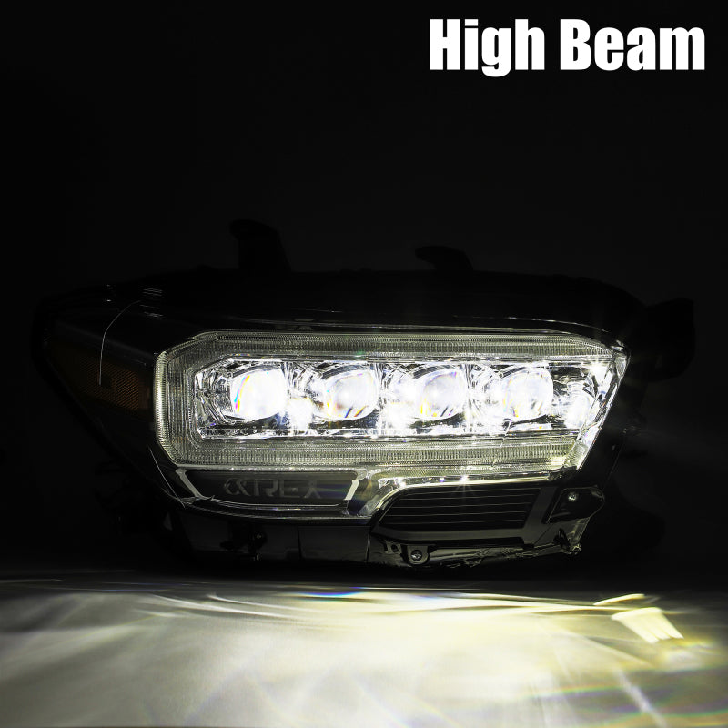 AlphaRex 16-20 Toyota Tacoma NOVA LED Projector Headlights Plank Style Black w/Activation Light Headlights AlphaRex