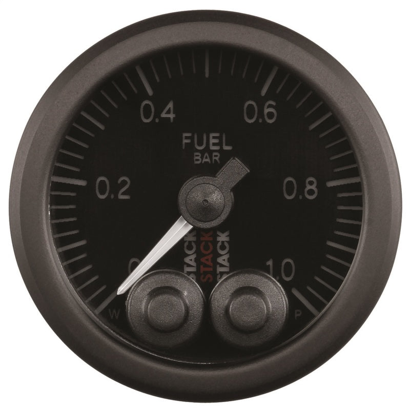 Autometer Stack 52mm 0-1 Bar M10 Male Pro-Control Fuel Pressure Gauge - Black Gauges AutoMeter