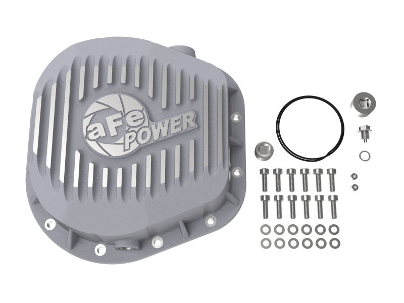 aFe Rear Differential Cover (Raw; Street Series); Ford Diesel Trucks 86-13 V8 (td) Diff Covers aFe