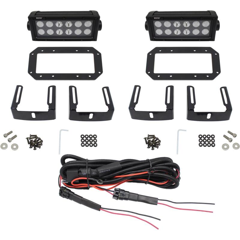 Westin HDX Flush Mount B-FORCE LED Light Kit (Set of 2) w/wiring harness - Black Light Bars & Cubes Westin