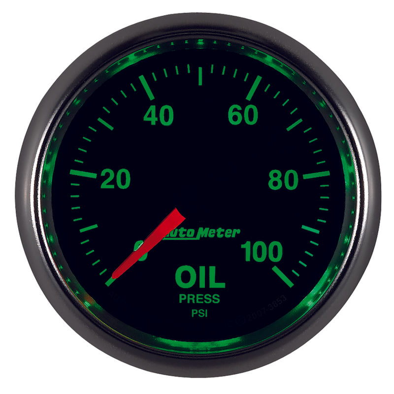 Autometer GS Series 2-1/16in Oil Pressure Gauge 100PSI Electric Full Sweep Gauges AutoMeter