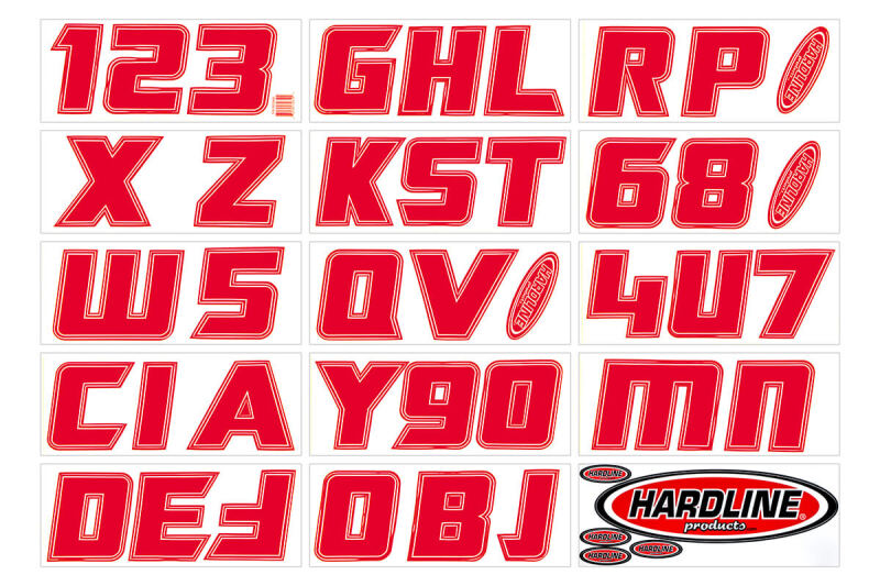 Hardline Boat Lettering Registration Installation Kit 3 in. - 900 Red Stickers/Decals/Banners Hardline