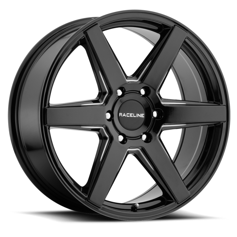 Raceline 156B Surge 16x6.5in / 5x130 BP / 45mm Offset / 84.1mm Bore - Black & Milled Wheel Wheels - Cast Raceline