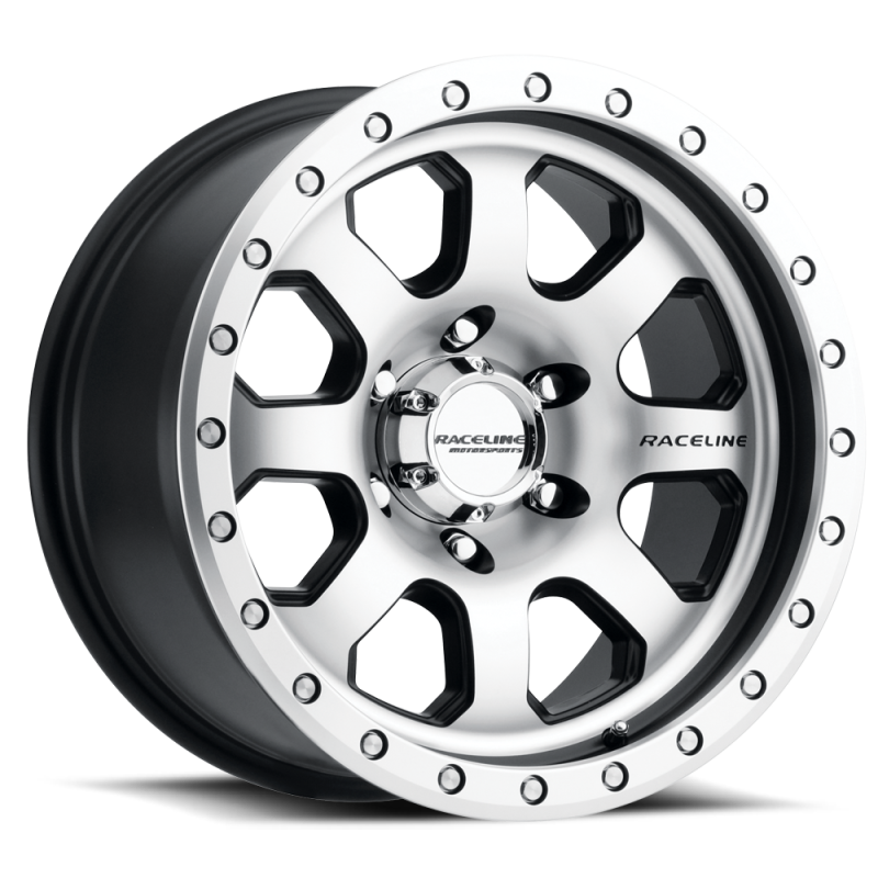 Raceline 929M Avenger 17x9in / 8x170 BP / -12mm Offset / 130.81mm Bore - Black & Machined Wheel Wheels - Cast Raceline