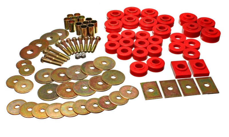 Energy 64-67 Buick Century/Regal/Grand National/Skylark/Special Red Body Mount Set Bushing Kits Energy Suspension