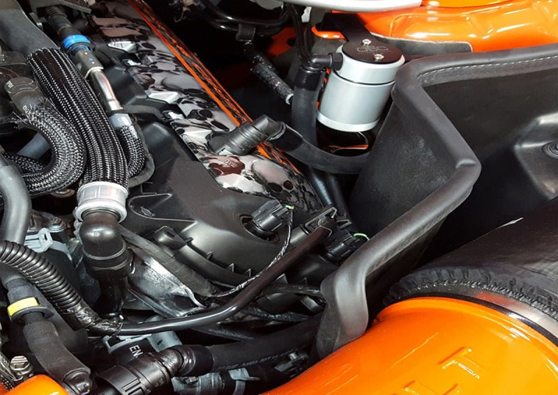 J&L 2011-2017 Ford Mustang GT Driver Side Oil Separator 3.0 - Clear Anodized Oil Separators J&L