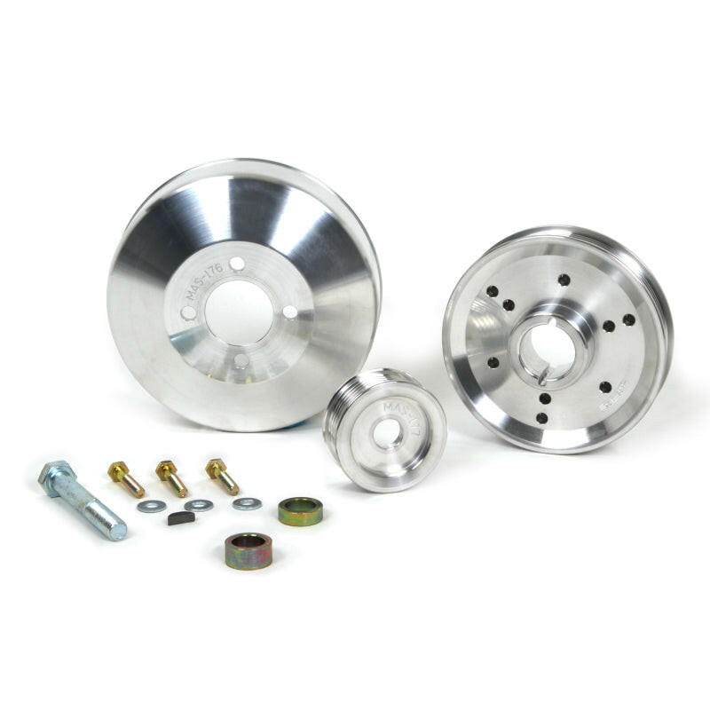 BBK 96-01 Mustang 4.6 GT Cobra Underdrive Pulley Kit - Lightweight CNC Billet Aluminum (3pc) Pulleys - Crank, Underdrive BBK