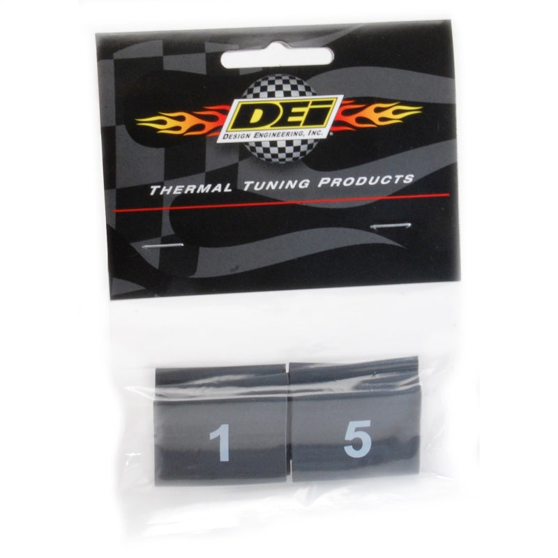 DEI Wire Markers 8pc Set Numbered 1-8 - Black Heat Shrink DEI