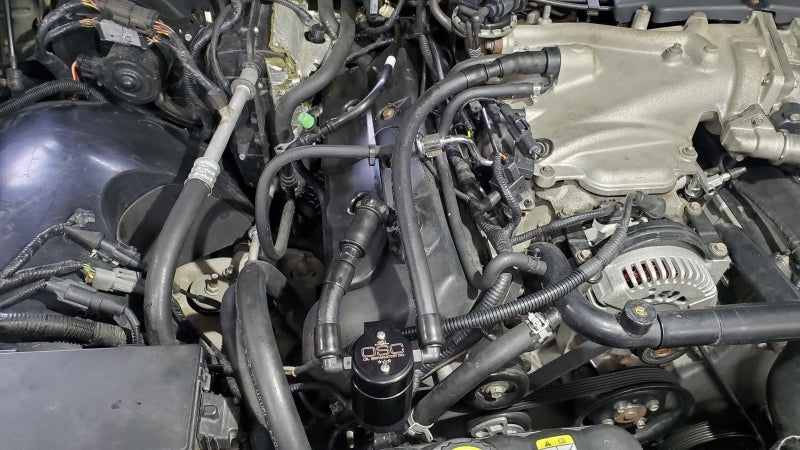 J&L 03-04 Mercury Marauder Passenger Side Oil Separator 3.0 - Black Anodized Oil Separators J&L