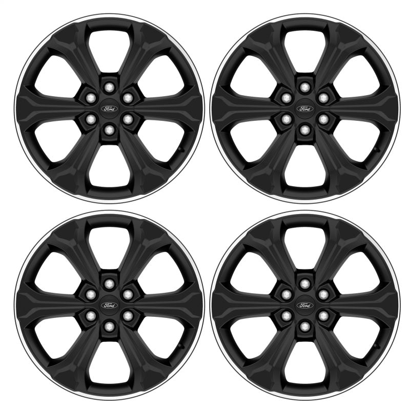 Ford Racing 15-23 F-150 22in Wheel Kit - Black w/Machined Face Wheels - Cast Ford Racing