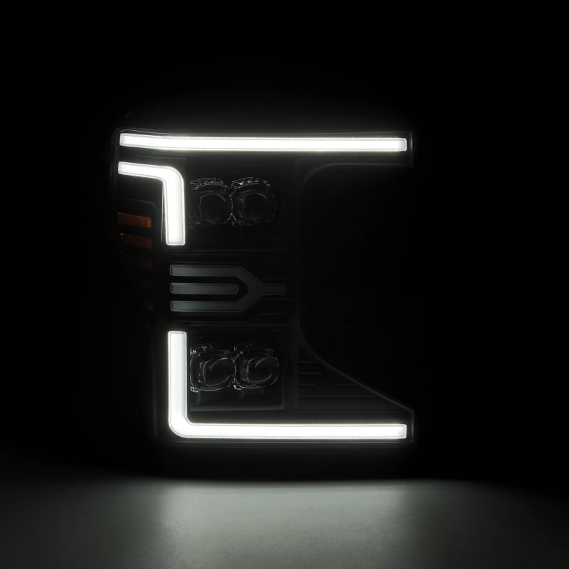 AlphaRex 20-22 Ford F-250/350/450 SD NOVA-Series LED Proj Headlights Bk w/Actv Light SeqSig & SBDRL Headlights AlphaRex