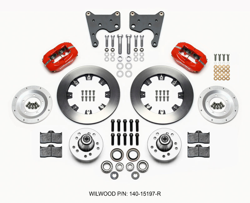Wilwood Forged Dynalite Front Kit 12.19in Red 65-72 CDP C Body -Drum Big Brake Kits Wilwood