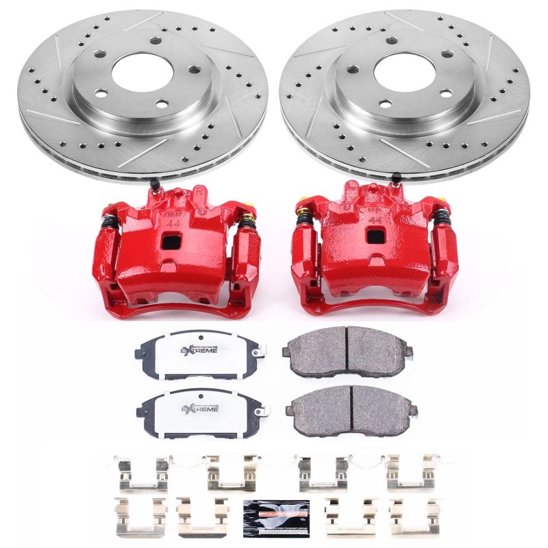 Power Stop 13-18 Nissan Sentra Front Z26 Street Warrior Brake Kit w/Calipers Brake Kits - Performance D&S PowerStop