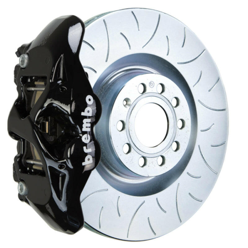 Brembo 14-20 A3 Front GT BBK 4 Piston Cast 345x30 1pc Rotor Slotted Type3-Black Brake Kits - Performance Slot Brembo