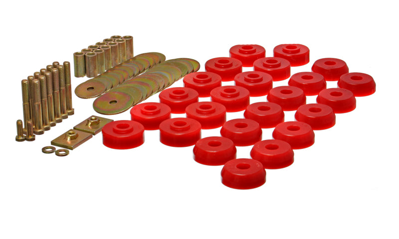 Energy Suspension Chevy 59-64 Belair/Biscayne/Caprice/Impala /59-63 El Camino Red Body Mount Set Bushing Kits Energy Suspension
