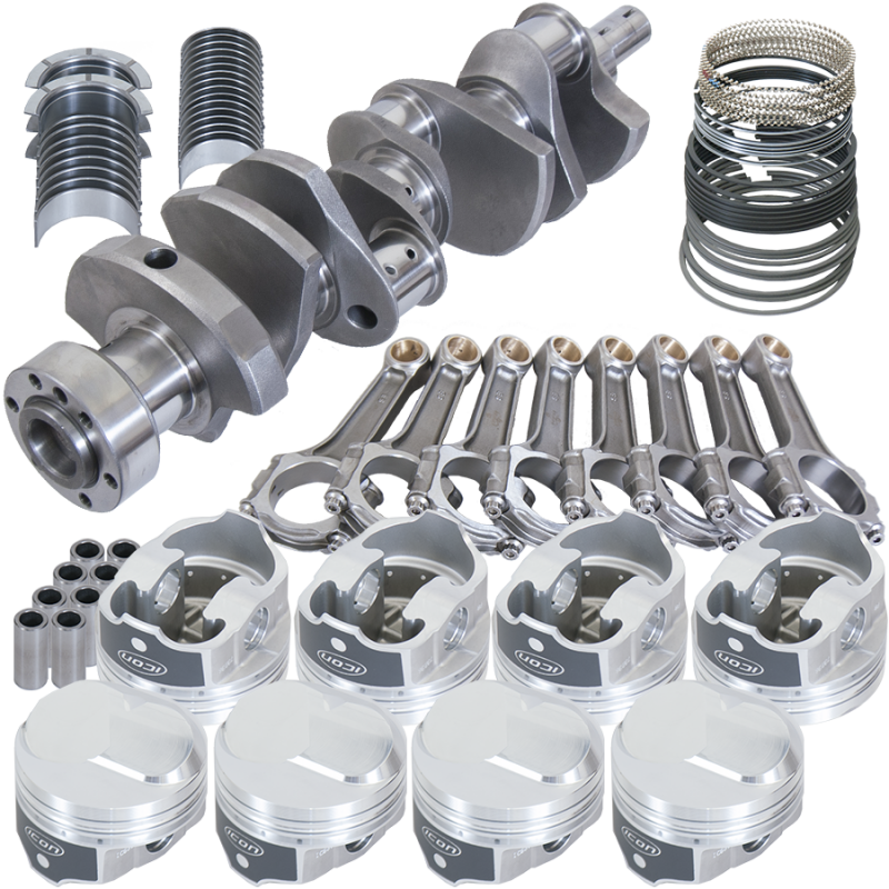 Eagle Chevy 454 1Pc 4.000in Crank 6.135in I-Beam Rods 43cc Dome 4.350in Pistons Rotating Assembly Rotating Assemblies Eagle