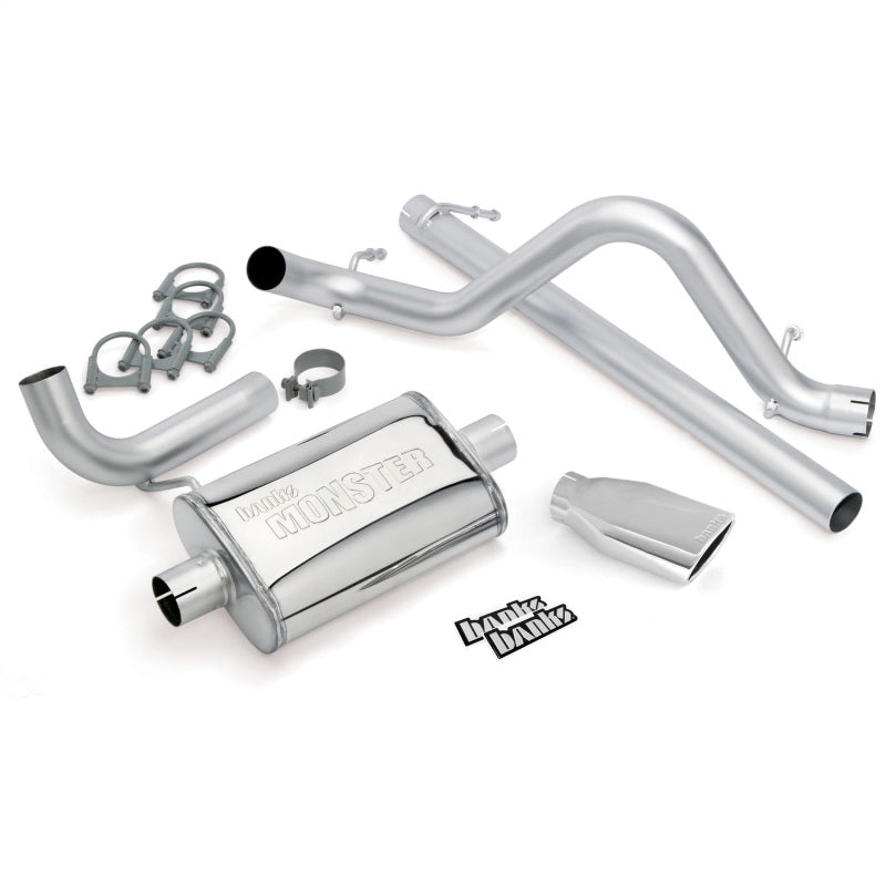 Banks Power 07-11 Jeep 3.8L Wrangler - 2dr Monster Exhaust System - SS Single Exhaust w/ Chrome Tip Catback Banks Power
