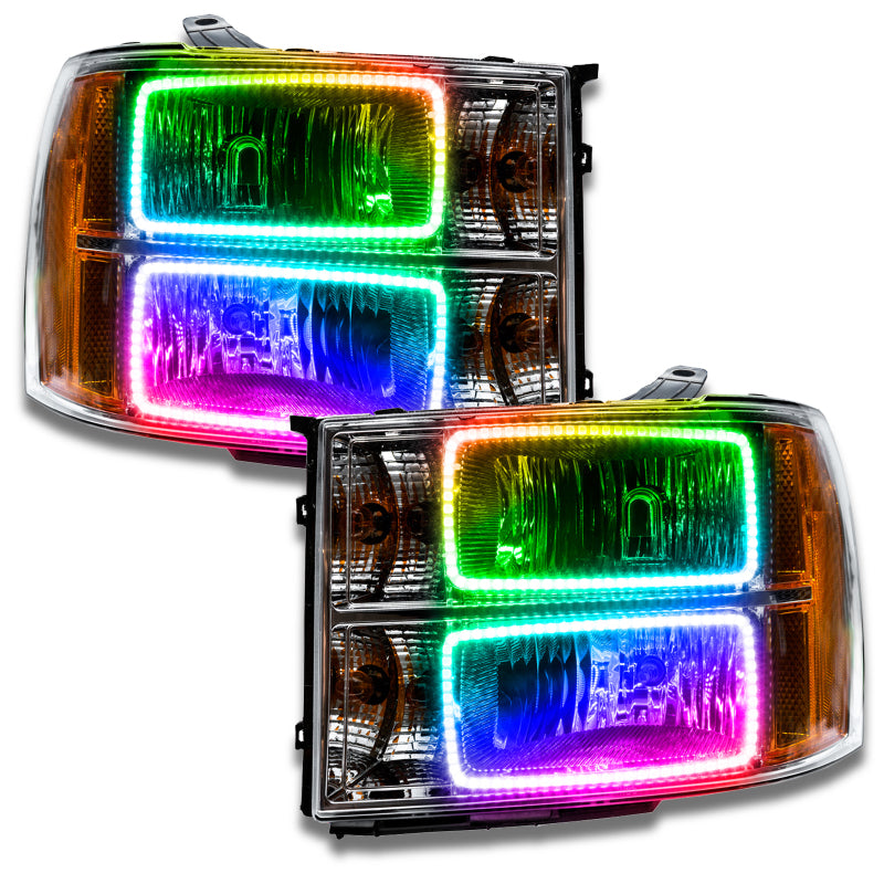 Oracle 07-13 GMC Sierra SMD HL - Square Ring Design - ColorSHIFT w/o Controller Headlights ORACLE Lighting