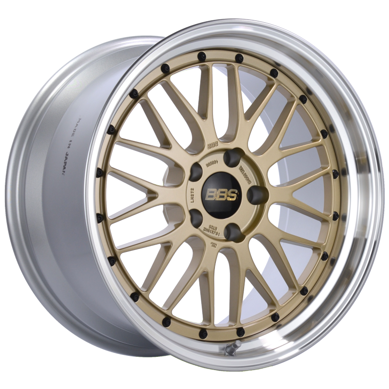 BBS LM 19x10 5x120 ET25 Gold Center Polished Lip Wheel -82mm PFS/Clip Required Wheels - Forged BBS