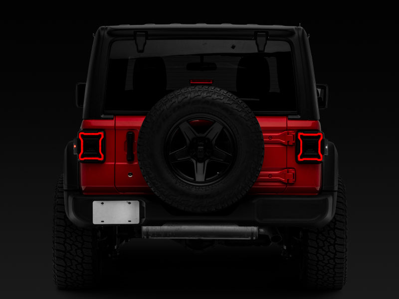 Raxiom 18-22 Jeep Wrangler JL Axial Series Plateau LED Tail Lights- Black Housing (Smoked Lens) Tail Lights Raxiom