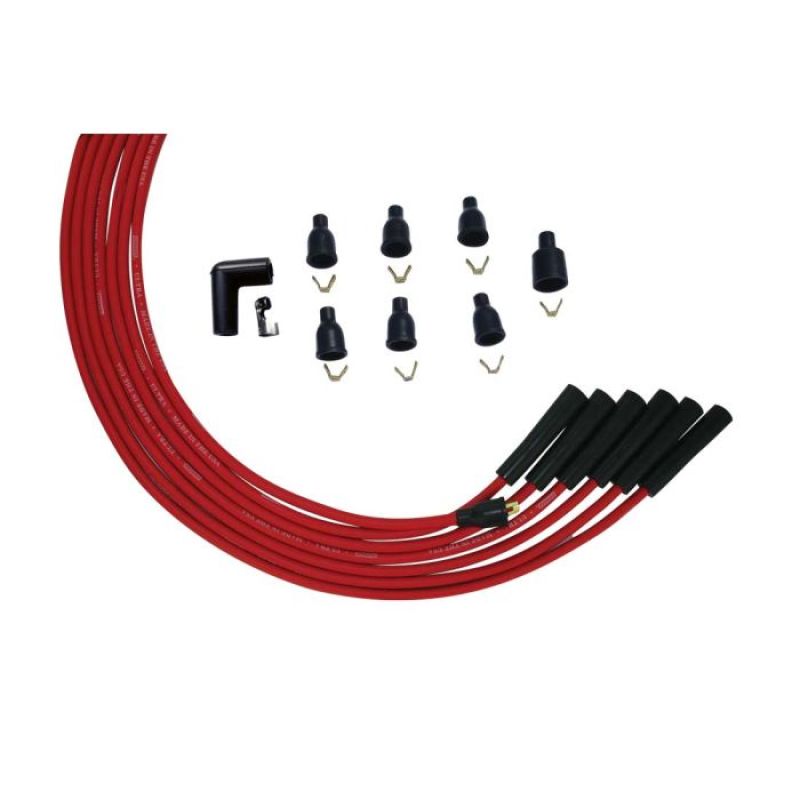 Moroso 6 Cyl 90 Deg Boot Non-HEI Ultra Spark Plug Wire Set - Red Spark Plug Wire Sets Moroso