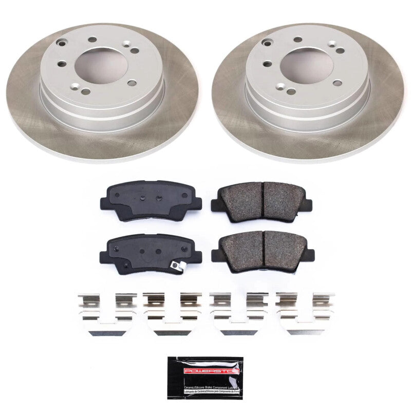 Power Stop 09-10 Hyundai Sonata Rear Semi-Coated Rotor Kit Brake Kits - Performance Blank PowerStop