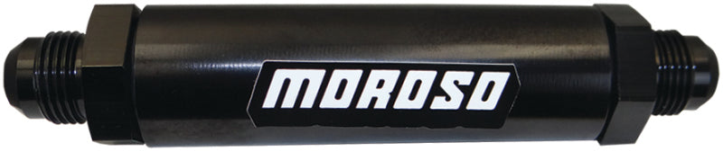 Moroso In-Line Fuel Filter - 6.5in -10An - 40 Micron SS Filter - Aluminum Fuel Filters Moroso