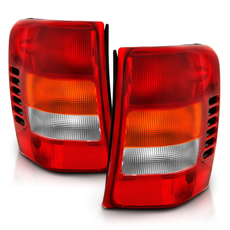 ANZO 1999-2004 Jeep Grand Cherokee Taillight Red/Clear Lens (OE Replacement) Tail Lights ANZO