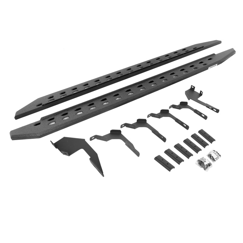 Go Rhino 19-22 Ford Ranger Crew Cab 4DR RB20 Slim Running Boards Kit (w/Brackets) - Bedliner Coating Running Boards Go Rhino
