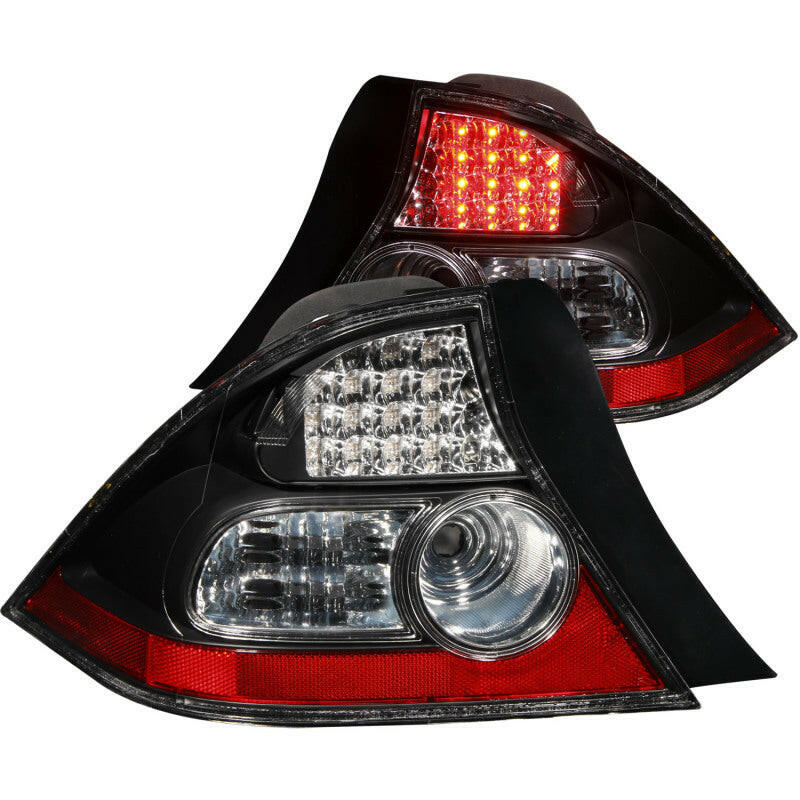 ANZO 2004-2005 Honda Civic LED Taillights Black Tail Lights ANZO