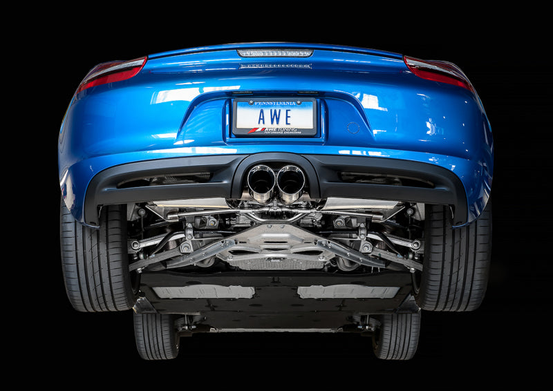 AWE Tuning Porsche 981 Performance Exhaust System - w/Chrome Silver Tips Catback AWE Tuning