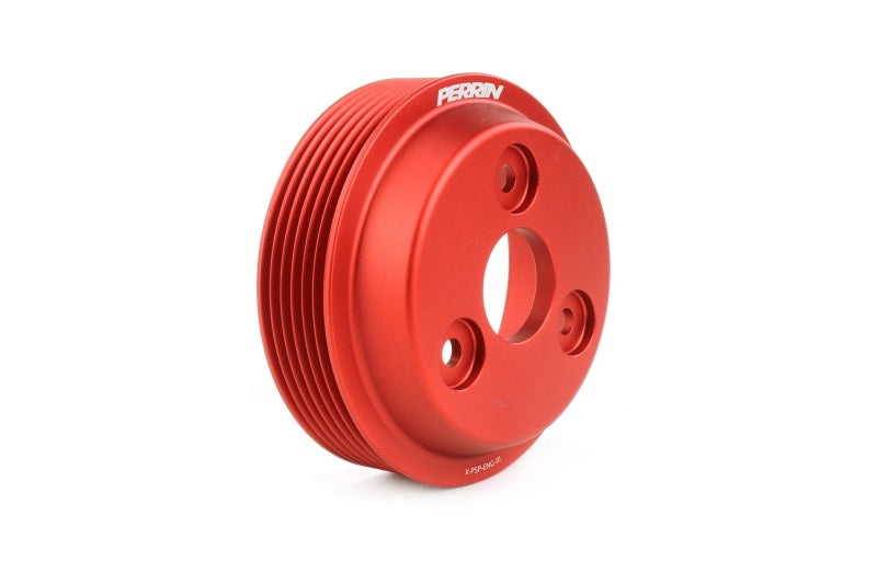 PERRIN 15-21 Subaru WRX / 18-20 Crosstrek / 14-18 FXT Lightweight Water Pump Pulley - Red Pulleys - Crank, Underdrive Perrin Performance