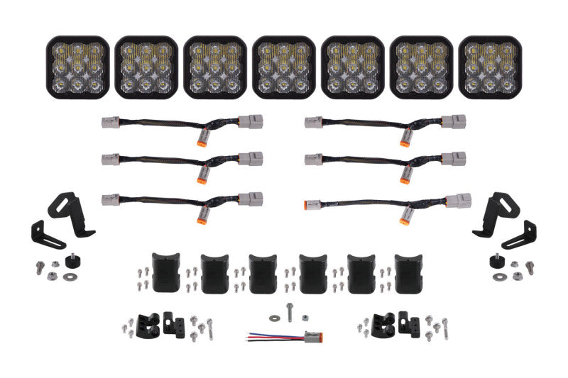 Diode Dynamics SS5 Pro Universal CrossLink 7-Pod Lightbar - White Driving Light Bars & Cubes Diode Dynamics
