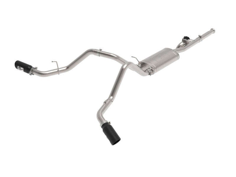aFe Gemini XV 3in 304 SS Cat-Back Exhaust 09-18 GM Trucks V6-4.3/V8-4.8/5.3L w/ Black Tips Catback aFe