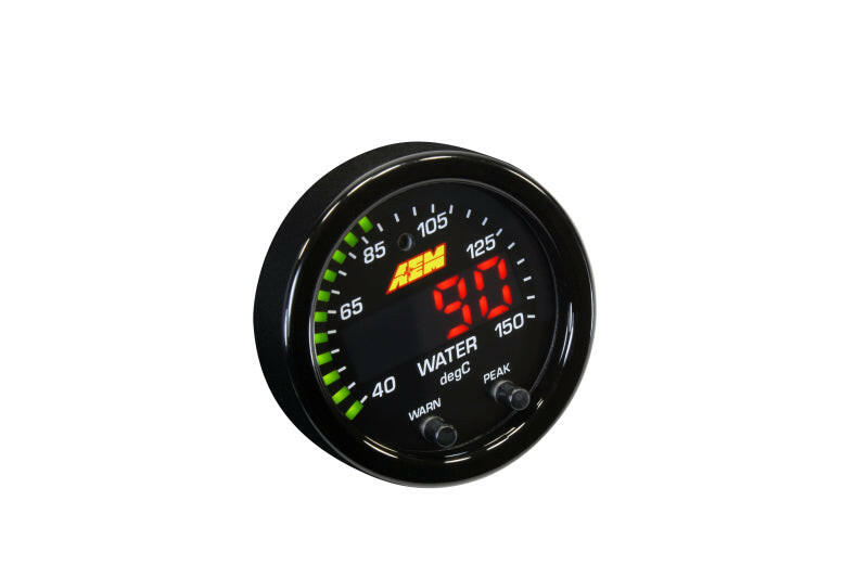 AEM X-Series Temperature 100-300F Gauge Kit (ONLY Black Bezel and Water Temp. Faceplate) Gauges AEM