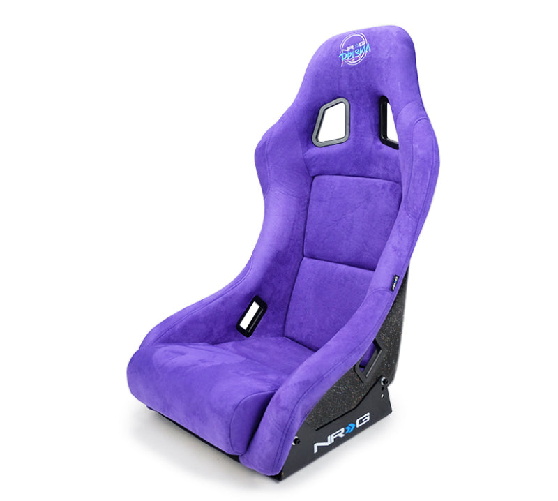 NRG FRP Bucket Seat PRISMA Edition w/ Pearlized Back Purple Alcantara - Medium Race Seats NRG