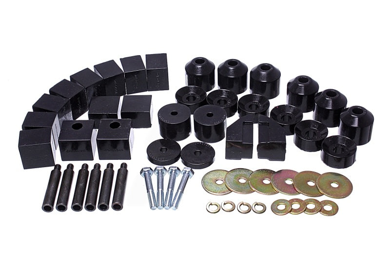 Energy Suspension 86-95 Suzuki Samurai Black 1in Lift Body Mount Set Bushing Kits Energy Suspension