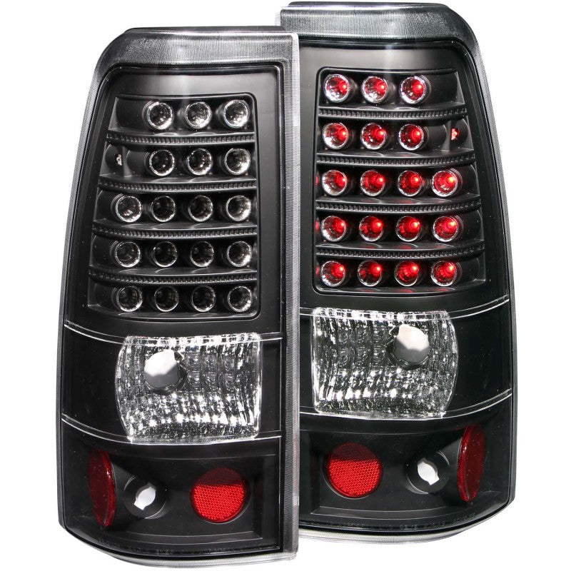 ANZO 1999-2007 Chevrolet Silverado 1500 LED Taillights Black Tail Lights ANZO