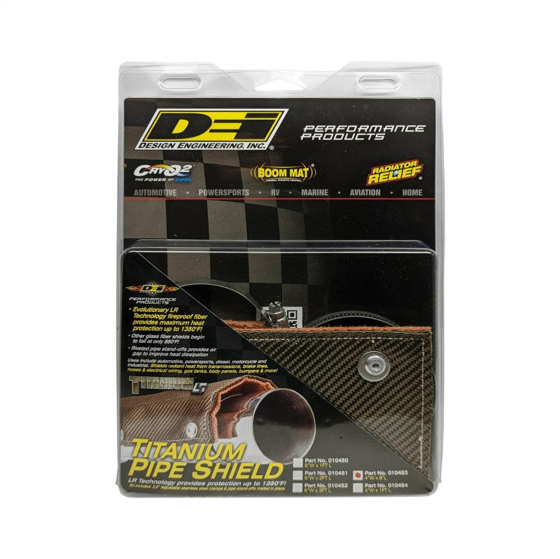 DEI Pipe Shield w/Stainless Steel Clamps - 4in x 8in - Titanium Thermal Sleeves DEI