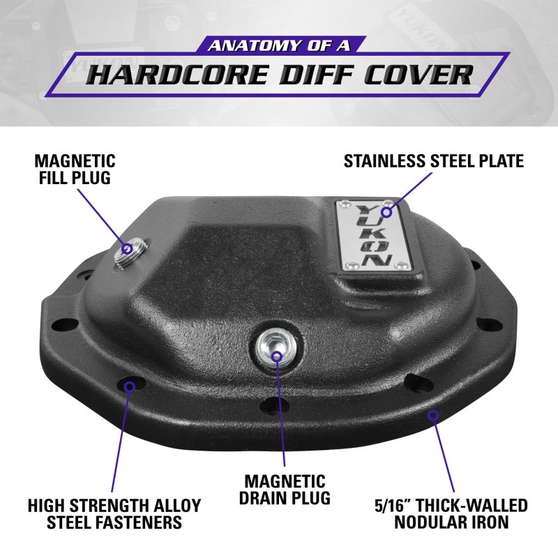 Yukon Hardcore Nodular Iron Cover for Rear GM 8.6in w/8mm Cover Bolts Diff Covers Yukon Gear & Axle