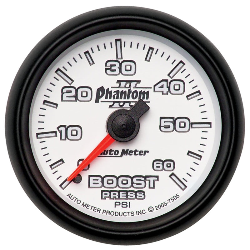 Autometer Phantom II 52.4mm Mechanical 0-60 PSI Boost Gauge Gauges AutoMeter