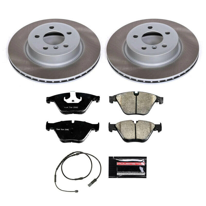 Power Stop 12-16 BMW 528i xDrive Front Semi-Coated Rotor Kit Brake Kits - Performance Blank PowerStop