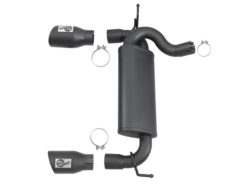 aFe Rebel Series 2.5in 409 SS Axle-Back Exhaust w/ Black Tips 2007+ Jeep Wrangler (JK) V6 3.6L/3.8L Axle Back aFe