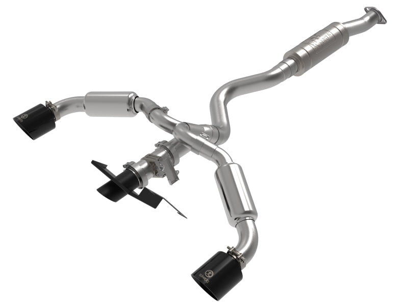 aFe 23-24 Toyota GR Corolla L3 1.6L (t) Gemini XV 3in to 2-1/2in Cat Back Exhaust w/ Black Tips Catback aFe