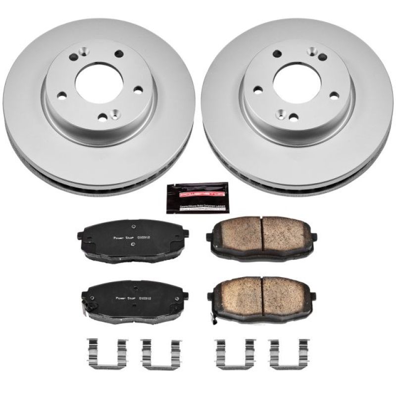 Power Stop 14-16 Kia Soul Front Z17 Evolution Geomet Coated Brake Kit Brake Kits - Performance Blank PowerStop